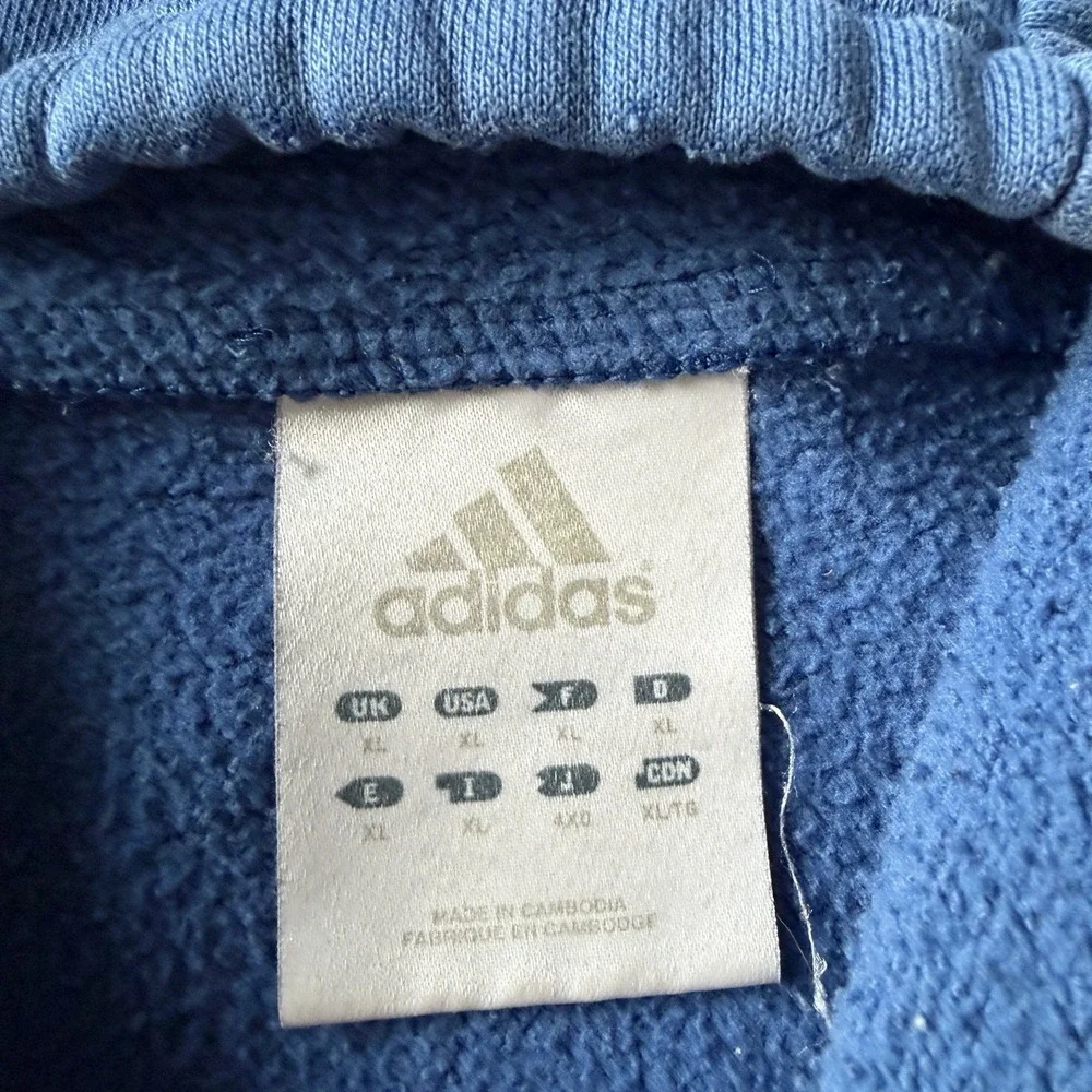Vintage Y2K 2000s Adidas Center Big Logo Hoodie Mens XL Blue